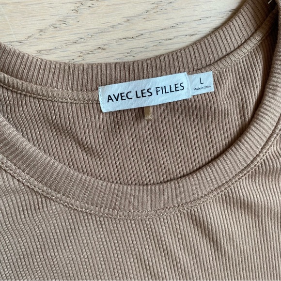 Anthropologie | Avec Les Filles Dress, Beige/Tan, Ruffles, Midi, Women’s (US L) - Picture 7 of 9